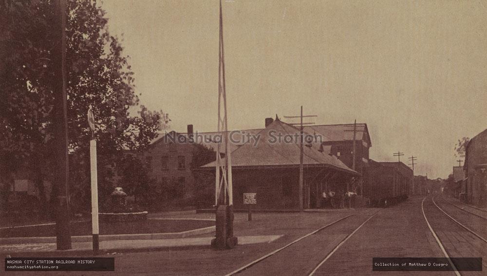 Postcard: Fountain and Railroad Station, Plantsville, Connecticut